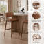 Tabourets de bar en bois massif, tabourets de cuisine en similicuir avec dossier, repose-pieds et patins antidérapants (ensemble de 2)-2053898446