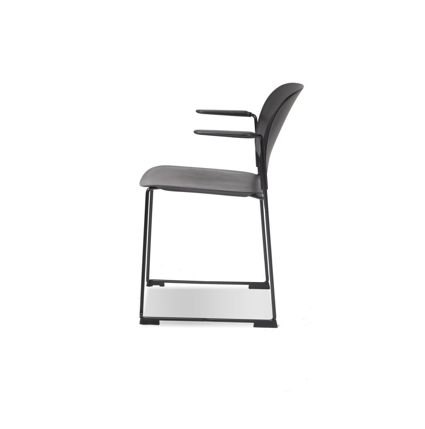Calvin Stackable Patio Armchair, Black