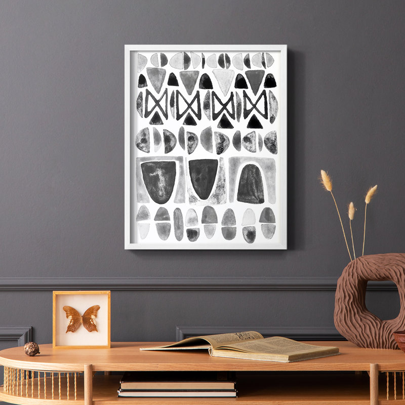 «Gray Arches II», reproduction encadrée de qualité supérieure - prête à être accrochée, Pas de tapis, Cadre simple blanc