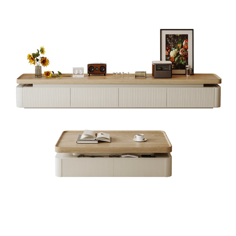 Meuble télé et table basse Living Room, Burlywood, Blanc