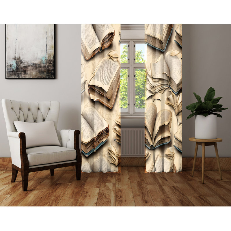 Paire de rideaux semi-transparents en polyester Aichinger, L 40 po x L 61 po