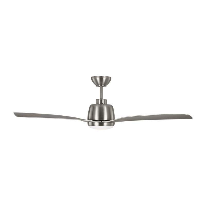 Avila LED Downrod Ceiling Fan, Brushed Silver