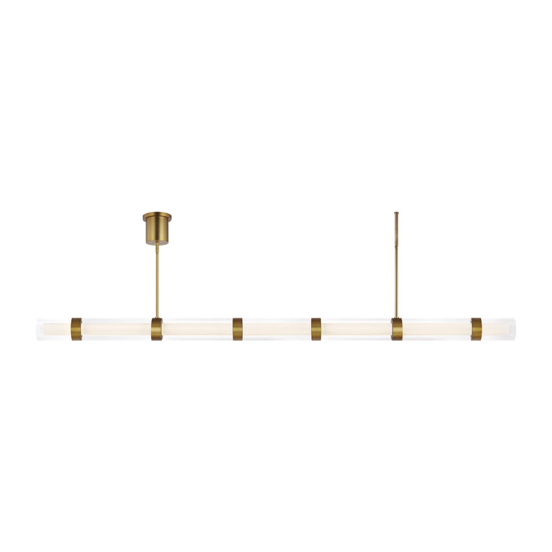 Wit 1 - Light LED Pendant, 6" H x 84.1" W x 3.9" D, Aged Brass