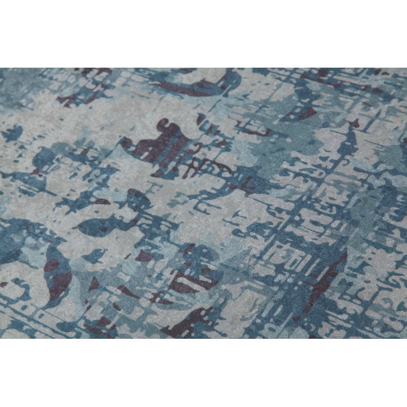 Soft Hall Carpet 2.6 x 4.9 Feet | 100% Polyester, 0.04 in Pile Height | Antibacterial, Non-Slip Underside | Woven with 3D Digital Printing | Machine Washable | Durable & Stylish for Entryways & Living Rooms