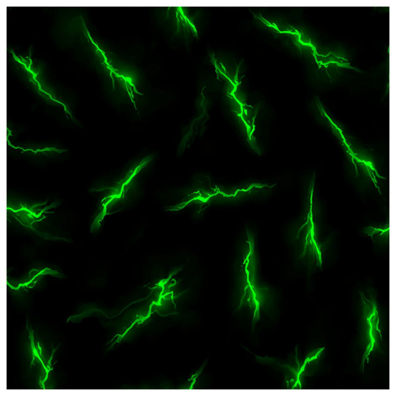 Coussins verts Green Lightning Bolts, 18 x 18 inches