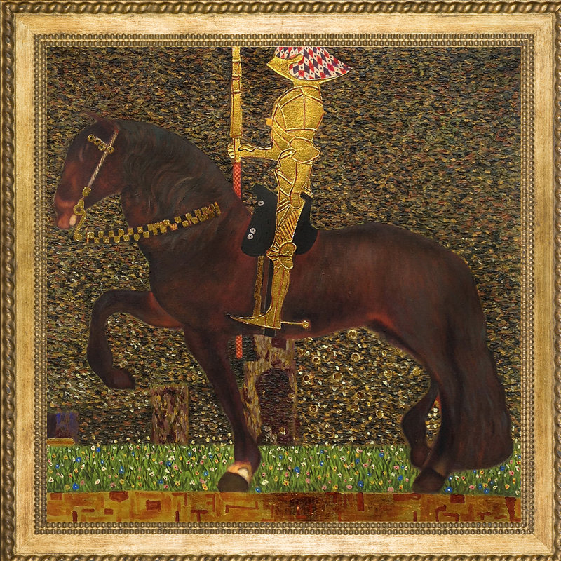 « golden knight métal orneed » par gustav klimt,, peinture sur toile, Or