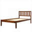 Pour lit d'adolescent ou de chambre d'amis lit plateforme minimaliste en bois massif brun classique avec tête de lit