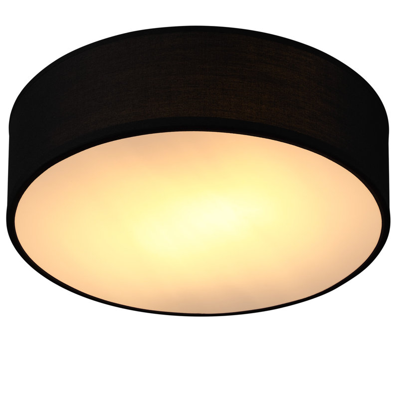 1-Light Flush Mount, 12.5cm H x 30cm W x 30cm D, Black