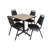 Nicklos Square X-Base Breakroom Table, 4 Restaurant Stack Chairs-32668238-131127497
