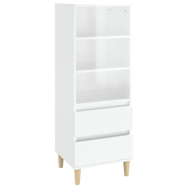 110cm H x 40cm W Standard Bookcase, Glossy White