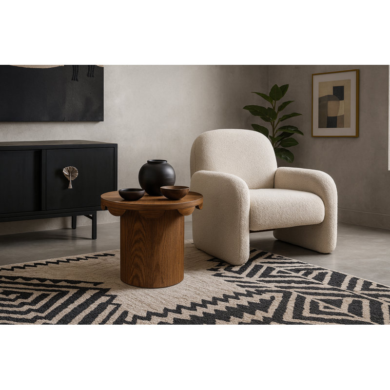 Dahlia Oak Veneer End Table, Brown