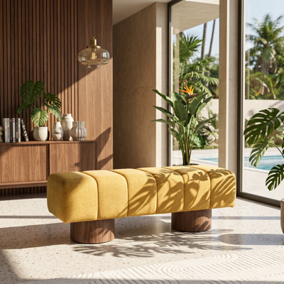 Banc de salle à manger rembourré en chenille l 50 po x P 16,75 po x H 17 po Christopher Knight Home®