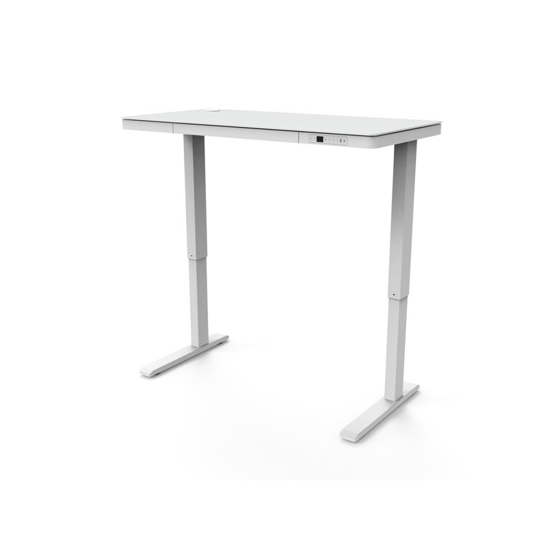 Willsbridge 120Cm W Height Adjustable Rectangular Computer Desk, White