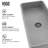 Palazzo Gothic 24" L x 11" W x 5" H Gray Handmade Rectangular Vessel Bathroom Sink