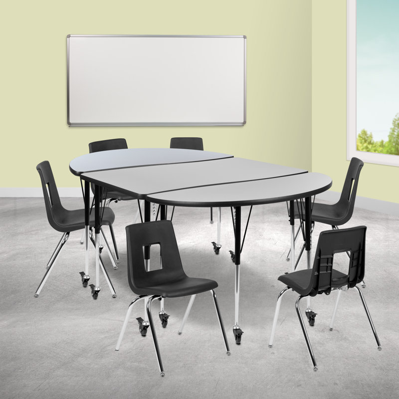 Ensemble de tables d'activités flexibles Goddard, L 47,5 po x P 76 po x H 22 à 30 po, Gris