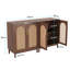 Buffet 59 po en rotin brun foncé et bois jaune (ensemble de 2)