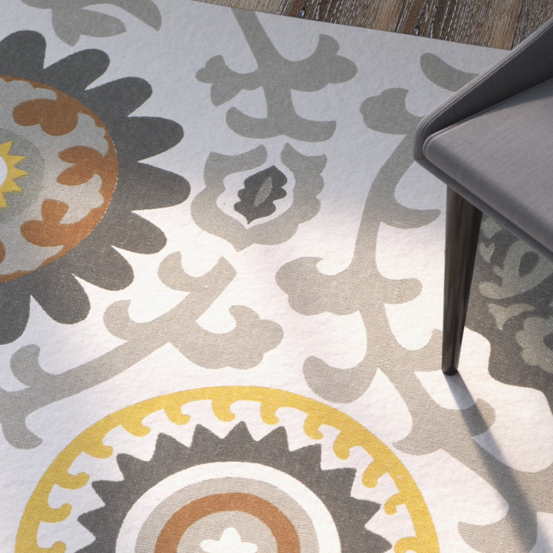 Centerburg Hand Loomed Cotton Geometric Rug, Rectangle 7'3" x 9'3"