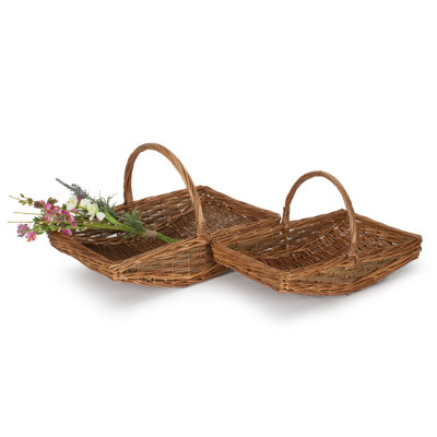 Wicker Garden Trug Set