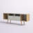 Theodore 62.99" Mid-Century Moderrn 6-Shelf TV Stand for TVs up to 60" in Off White and Cinnamon-1754171366