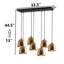 Adjustable Height 7 Lights Metal Body Kitchen Island Pendant