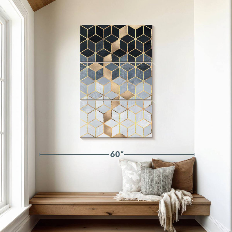 Avery cubes de dégradé bleu doux rectangulaires, H 45 po x l 28 po