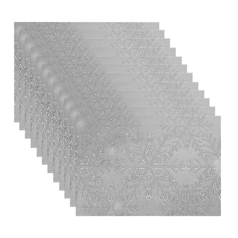 PVC rectangulaire Napperon Cut Out, Argent argent