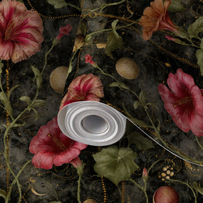 Papier peint auto-adhésif de luxe à motif floral de nature cosmique auto-adhésif et amovible 24 po x 118 po (60 x 300 cm)