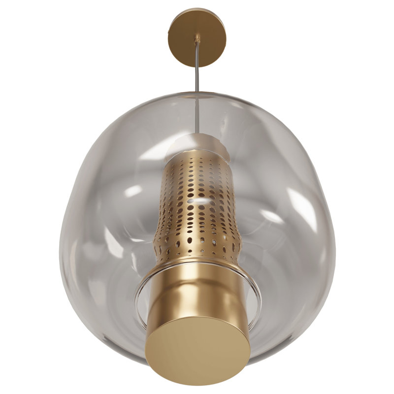 Luminaire suspendu cosmopolite 1 lumière, Laiton vieilli, H 108 po x l 11 po