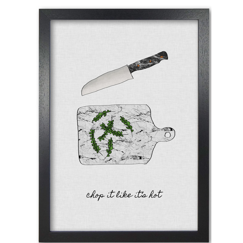 Chop It Kitchen - Print, 42 cm H x 30 cm W x 5 cm D, Black Grain Frame