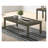Dark Gray Rubberwood & MDF 3-Piece Coffee Table Set with Rectangular Coffee Table and Two End Tables