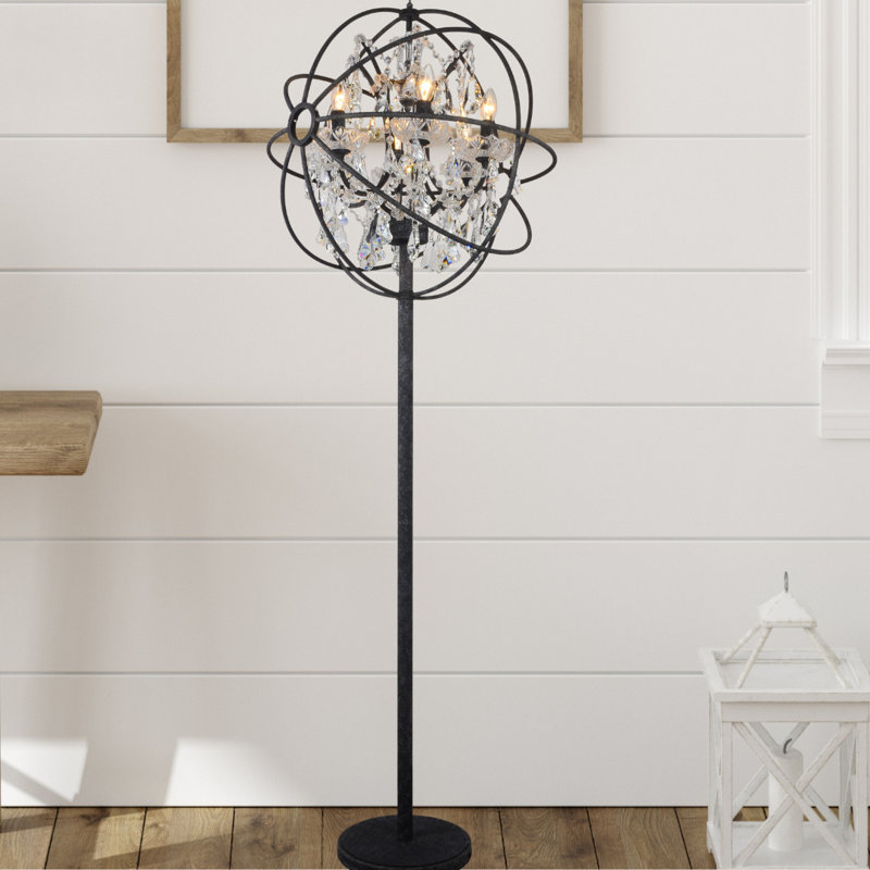 Modern 6-lights Orbit Floor Lamp 24 Inches In Matt Black, Matte