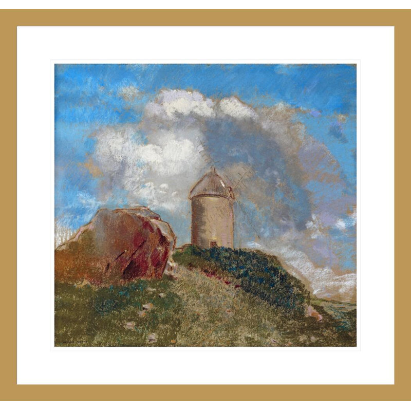 «Le Moulin a Vent» par Odilon Redon, impression giclée sur cadre, H 23,5 po x l 24,65 po