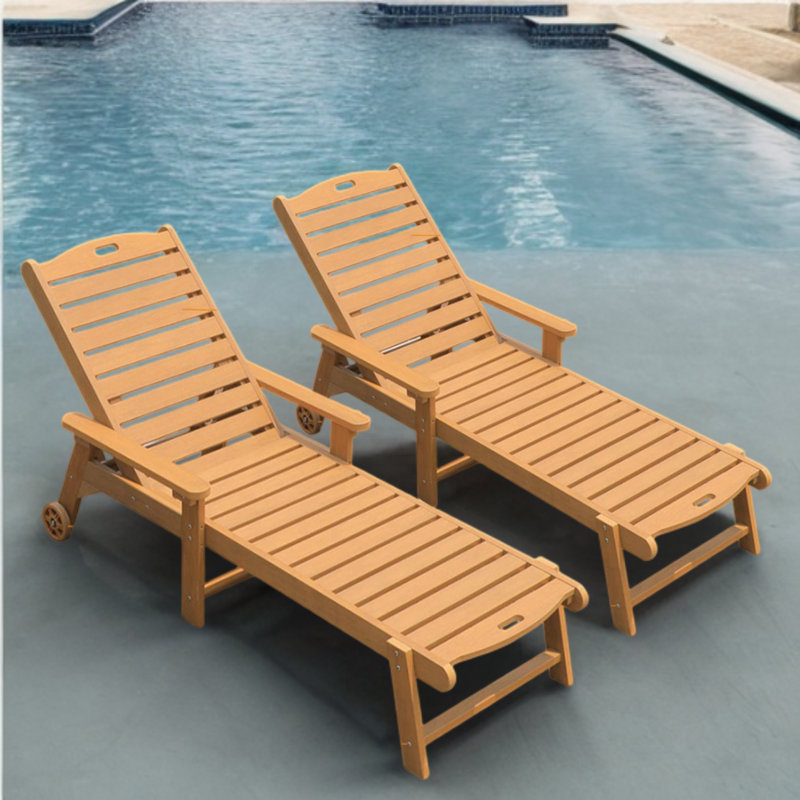 Chaise longue d'extérieur avec dossier réglable Chaise longue d'extérieur en bois