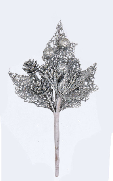 Mini choix de paillettes et de feuilles, Argent