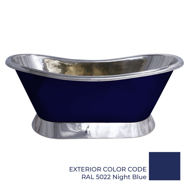 1680mm x 725mm Freestanding Soaking Copper Bathtub