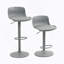 Tabourets de bar modernes en cuir synthétique à hauteur de comptoir avec pivot réglable, dossier confortable et base robuste - ensemble de 2, gris-2100192204