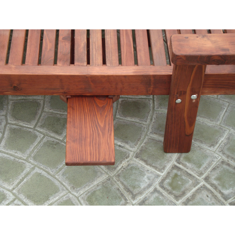Gerome Rustic Double Redwood Chaise Lounge, Mission Brown