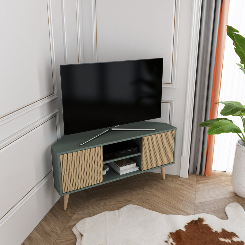 Ibarra Corner TV Stand for TVs up to 55", Green