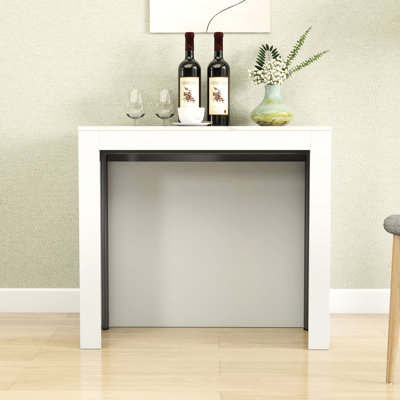 Table de salle à manger extensible moderne multifonctionnelle avec prise, table extensible peu encombrante avec rangement pour les fêtes, les mariages, les réunions et les célébrations