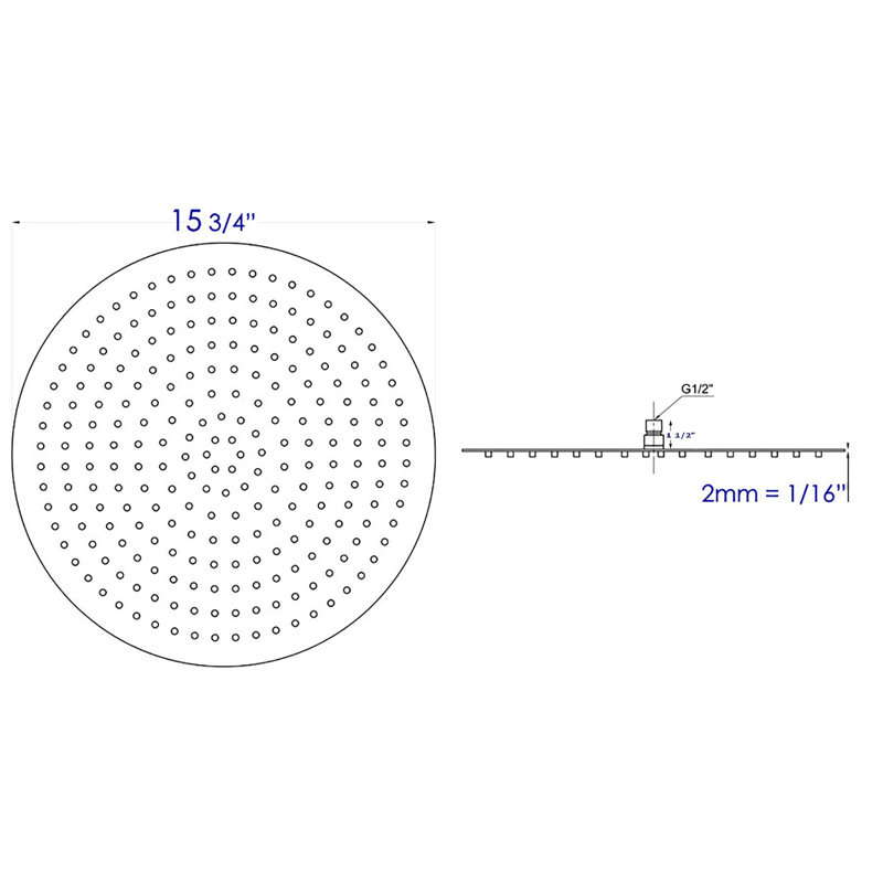 Rain Fixed Shower Head 1.8 GPM GPM