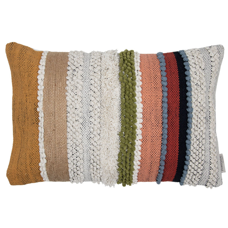 Fringed Cotton Throw Pillow