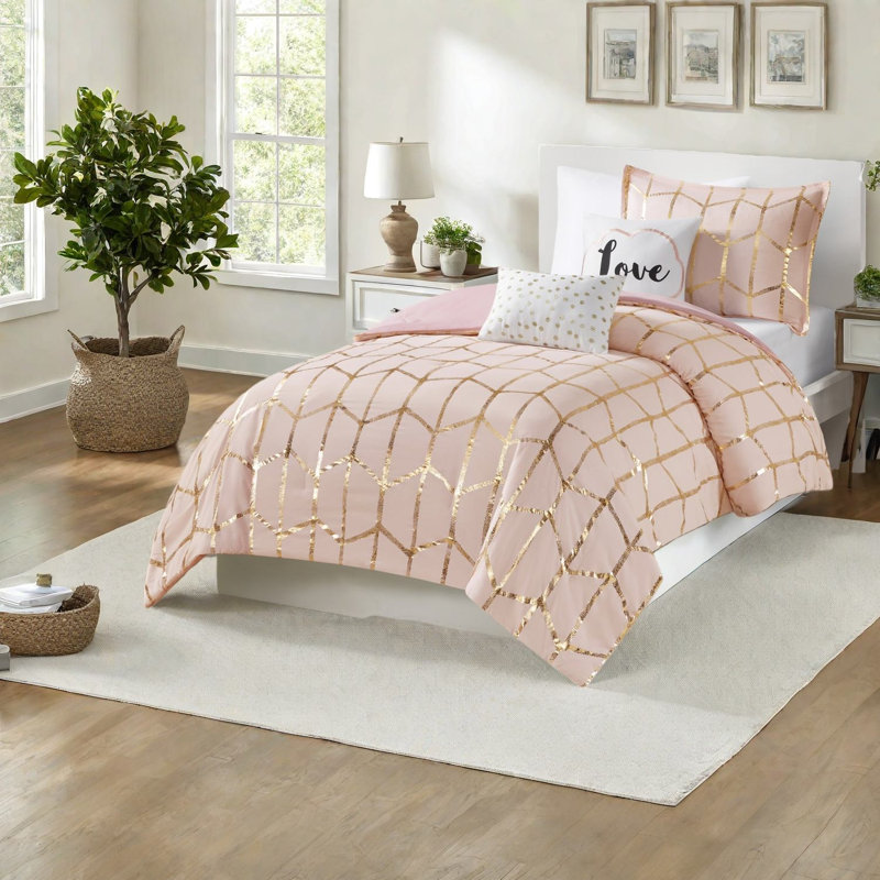 Soft Microfiber Bedding Sets, Twin Xl Modern Metallic Comfort For Home