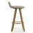 Set of 2 Asta Washed Wood Counter Stool with Low Back Fabric Seat-1032050125