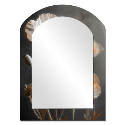 Miroir mural blanc et gris Vintage Glamour Poppies