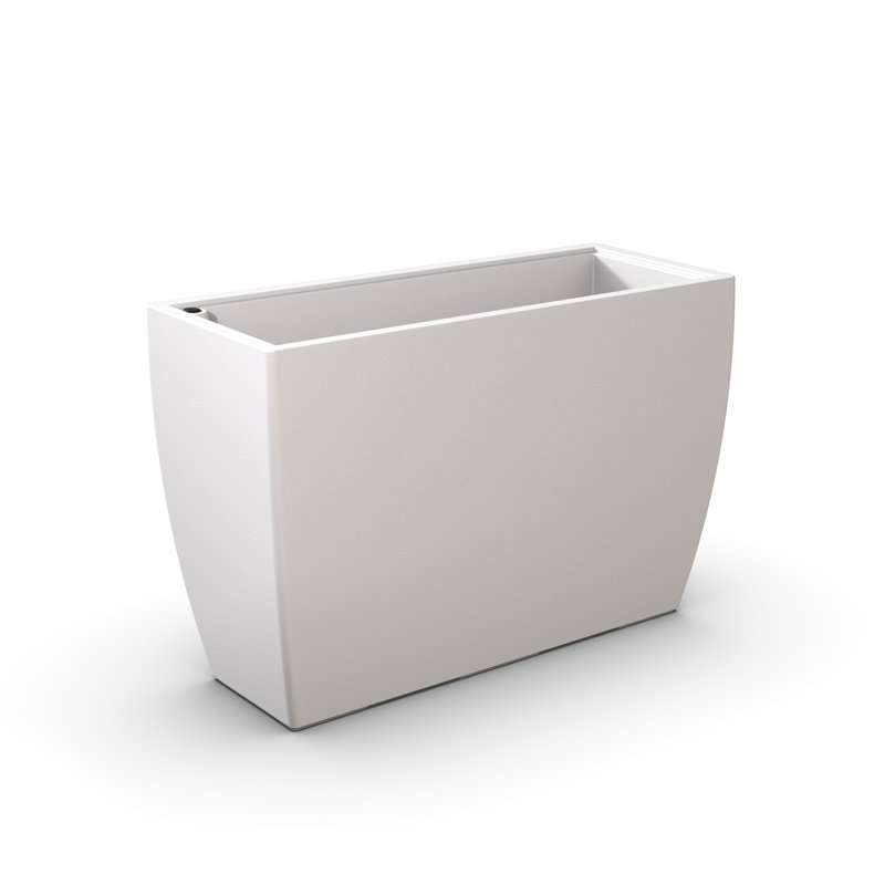 Grand pot de fleurs rectangulaire à arrosage automatique 36 pouces Mayne Kobi, Blanc