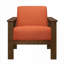Pour le salon et la chambre à coucher, cette chaise avec accoudoirs en tissu orange classique est dotée d'un cadre moderne en bois massif.-2087767507