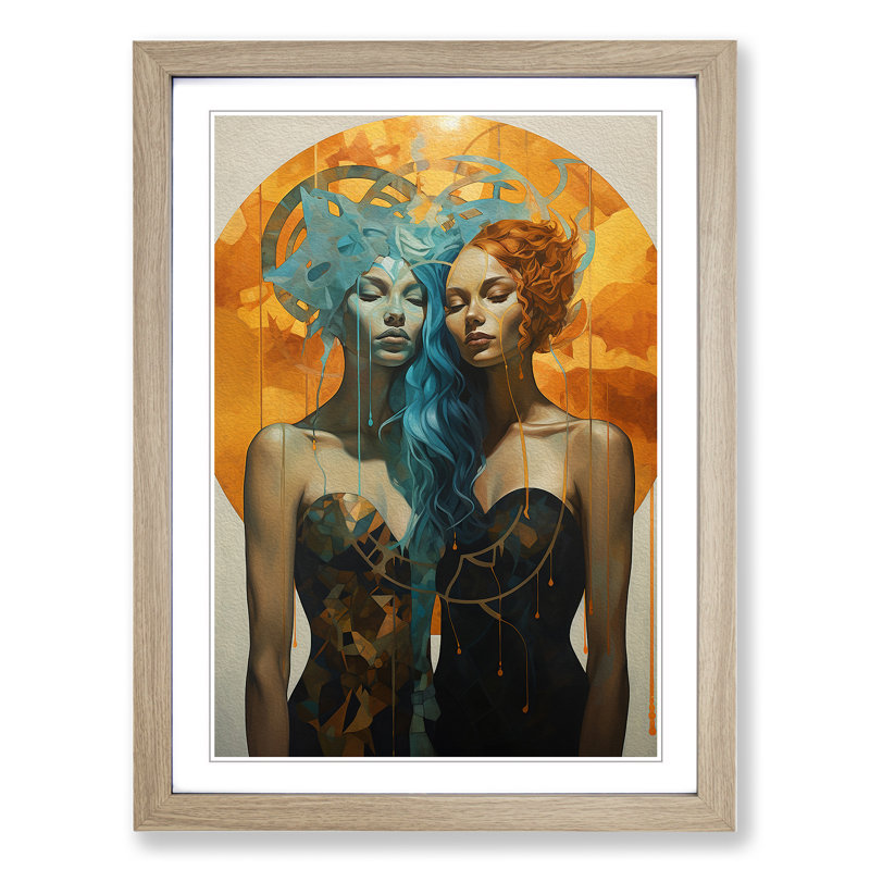 Single Picture Frame Wall Art, 34cm H x 25cm W, Oak Framed