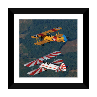 " Stearman Model 75 Biplanes Flying Over Vacaville, California " Color Photography