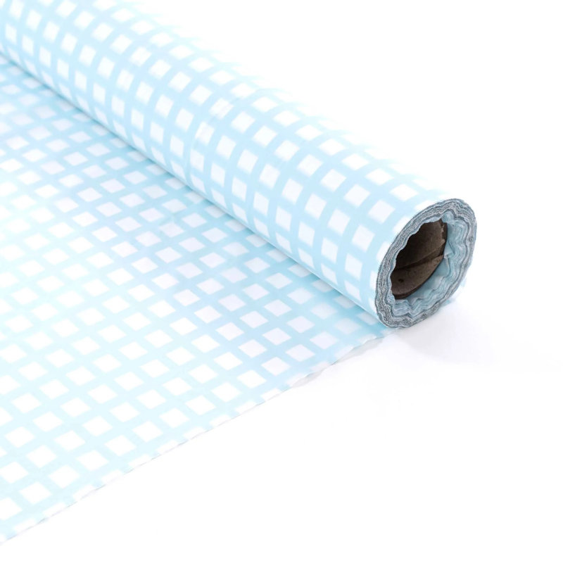 Disposable Birthday Tablecloth, Gingham Blue