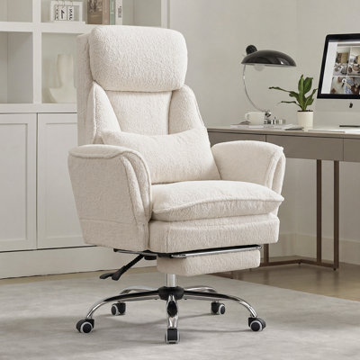 Fauteuil de bureau ergonomique inclinable avec accoudoirs rabattables à 180 ° et soutien lombaire indépendant - Fauteuil de jeu de direction robuste avec repose-pieds rétractable